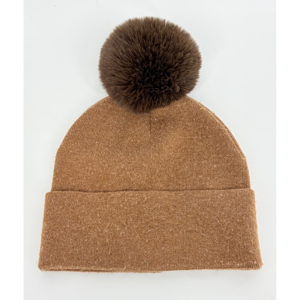 Norla Canada Alpaca Wool Cotton Blend Knit Pompom Beanie One Size Winter Hat